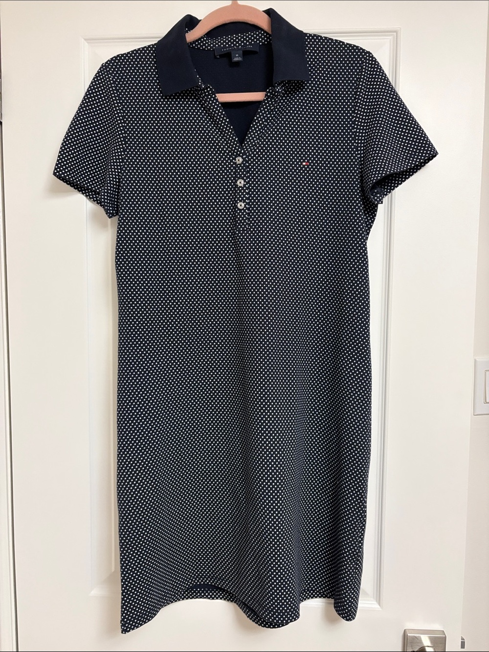 Tommy Hilfiger Navy and White Polka Dot Polo Dress - Picture 1 of 3